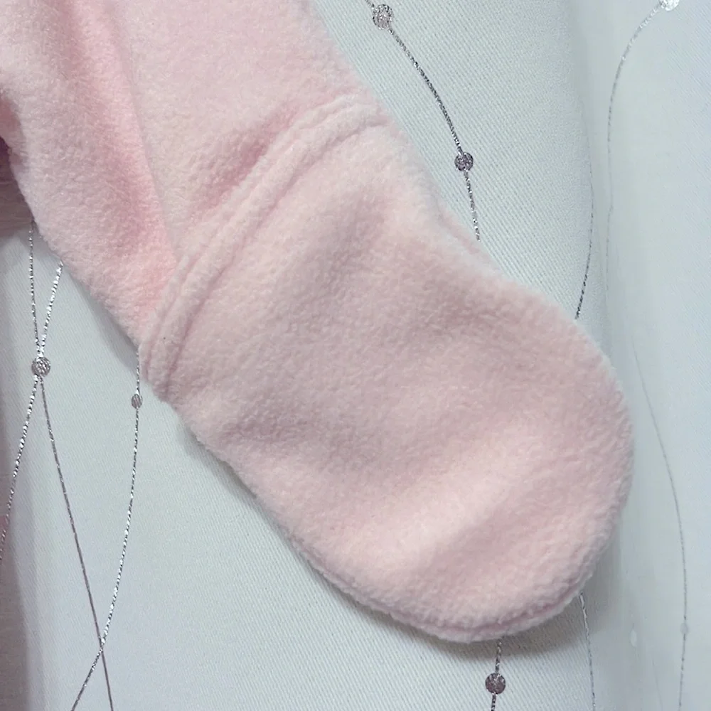 EUC Old Navy | pink, white infant’s unicorn snowsuit, zippered with flip mittens - Picture 4 of 7